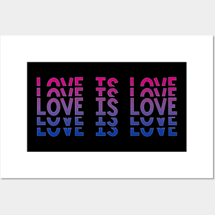 Vintage Retro Love is Love Bisexual Stacked Letters Bi Pride Posters and Art